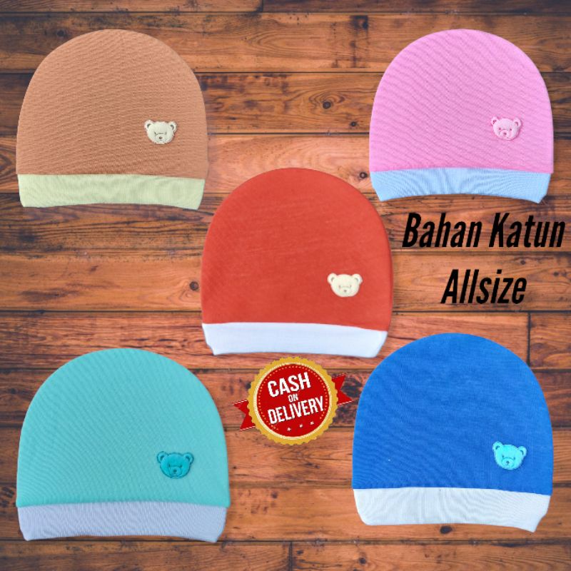 Topi Bulat newborn halus lembut BISA PILIH MOTIF