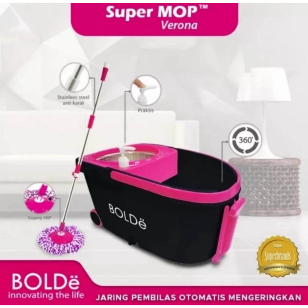 Jual Alat Pel Putar Bolde Super Mop Verona Stainless Steel Medan