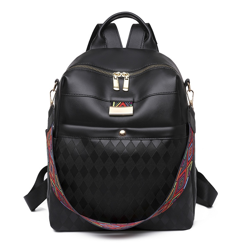 TAS RANSEL WANITA IMPORT KULIT HITAM VANESSA SEKOLAH BACKPACK GENDONG PREMIUM PUNGGUNG KULIAH KERJA KEKINIAN CEWEK TA666B5 MURAH REMAJA BATAM