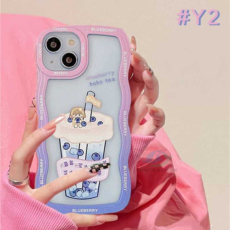 Oppo A17 A77S A57 2022 A15 A16 A16K A54 A53 A12 A5S A7 A3S A11k A31 A52 A74 A95 A92 A94 A93 A37 F9 A1K A76 Motif Minuman Teh Susu Tepi Melengkung TPU Casing Handphone Binteacase