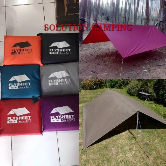 BAYAR DI TEMPAT - CUCI GUDANG - FLYSHEET 3X4 WATERPROOF - TENDA CAMPING - ATAP TENDA - TERPAL TENDA - WATERPROOF - FLYSHEET BIVAK - FLYSHEET BUSHCRAFT - ALAS TENDA