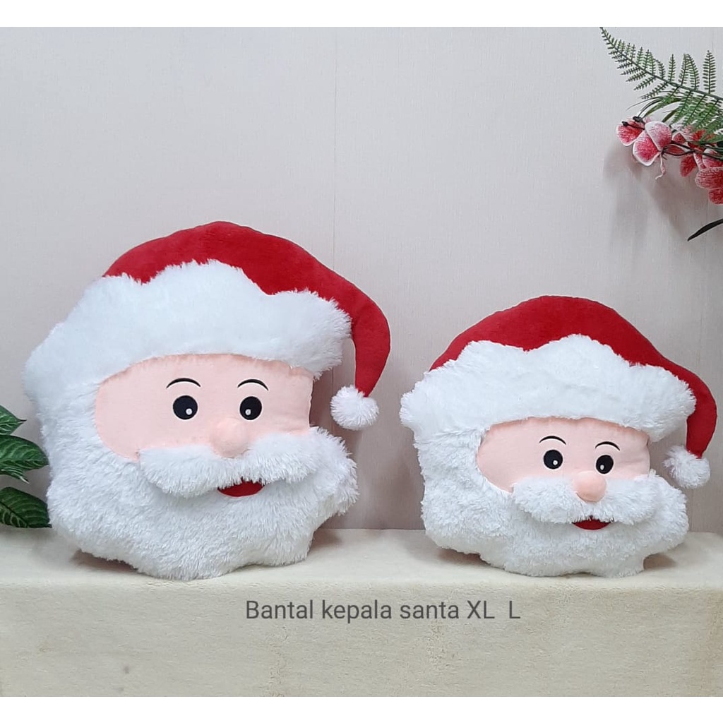 Bantal Kepala Santa Size xL/50cm/bantal natal/boneka natal/kado natal/hiasan natal/