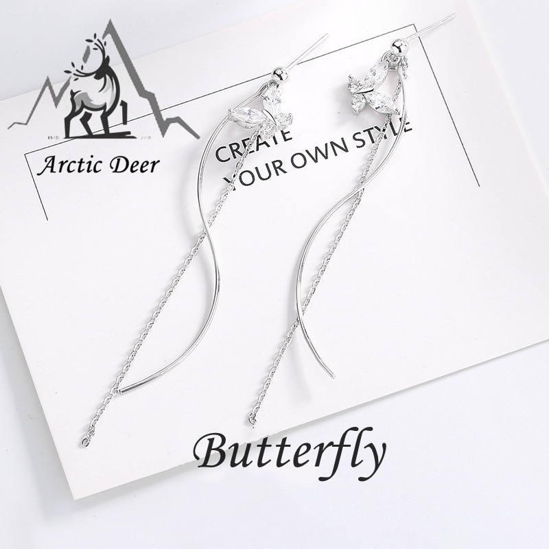 Anting wanita Sterling silver S925  (Garansi  2  Tahun) Anting -Butterfly perak asli S925 Original Arctic Deer