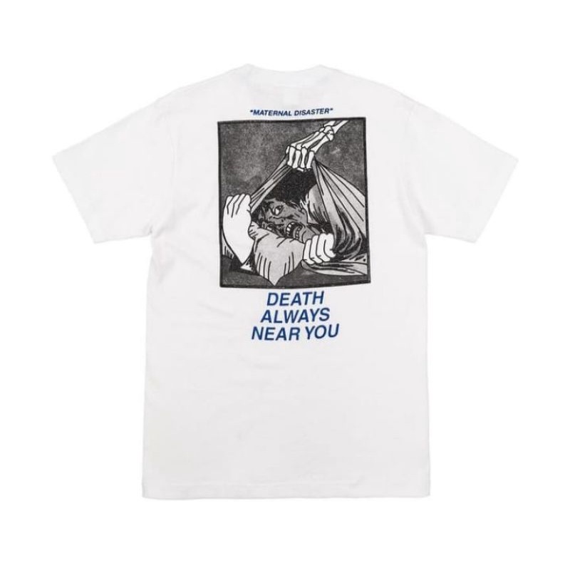 T-Shirt Maternal Disaster DEATHBED White - Kaos Pria Maternal Putih - Baju Distro Unisex - T-SHIRT M