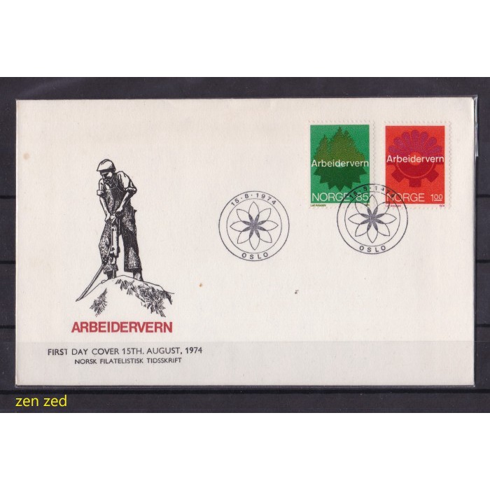

A126 Perangko FDC SHP Norwegia 1974 Protection of workers 1 Pcs