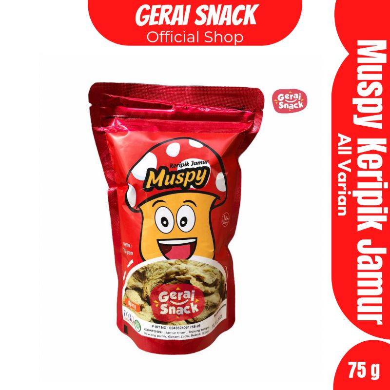 Muspy Keripik Jamur Tiram Crispy Best Seller  Renyah Cemilan Keluarga 75g