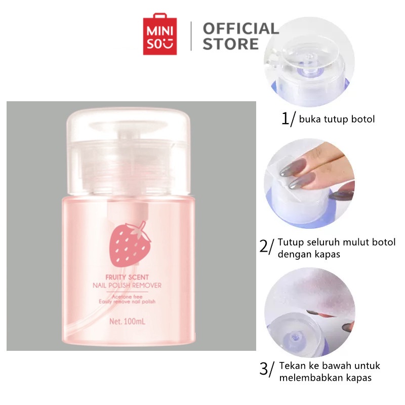 Miniso Official Penghapus Kutek Wanita Nail Polish Remover Pembersih cat kuku 100ml Nail Enamel Remo