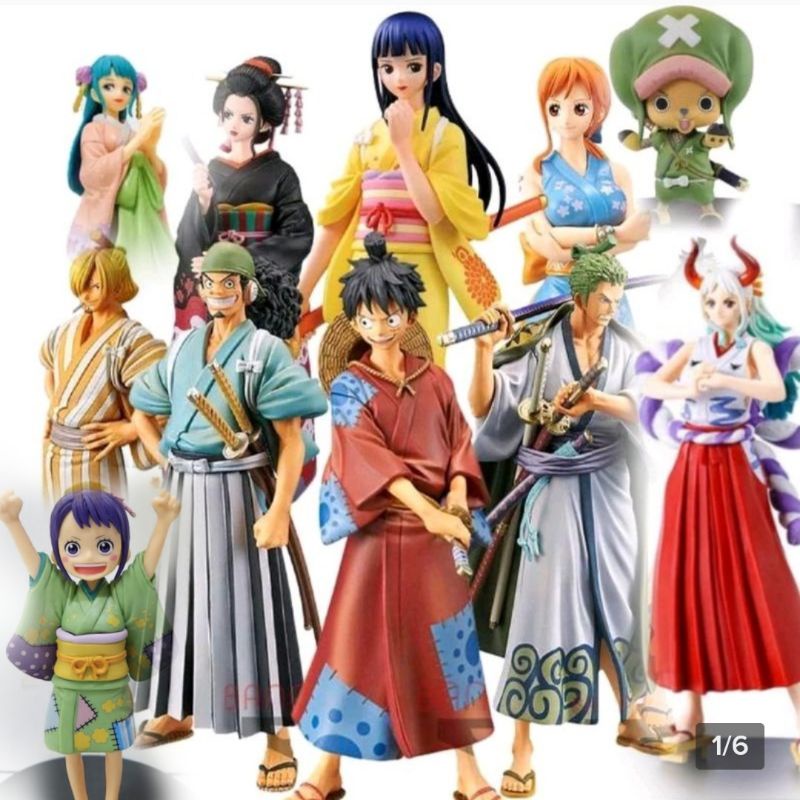 one piece luffy / sanji / zoro / usop / nami / robin / okiku wano / chopper / edward newgate / yamat