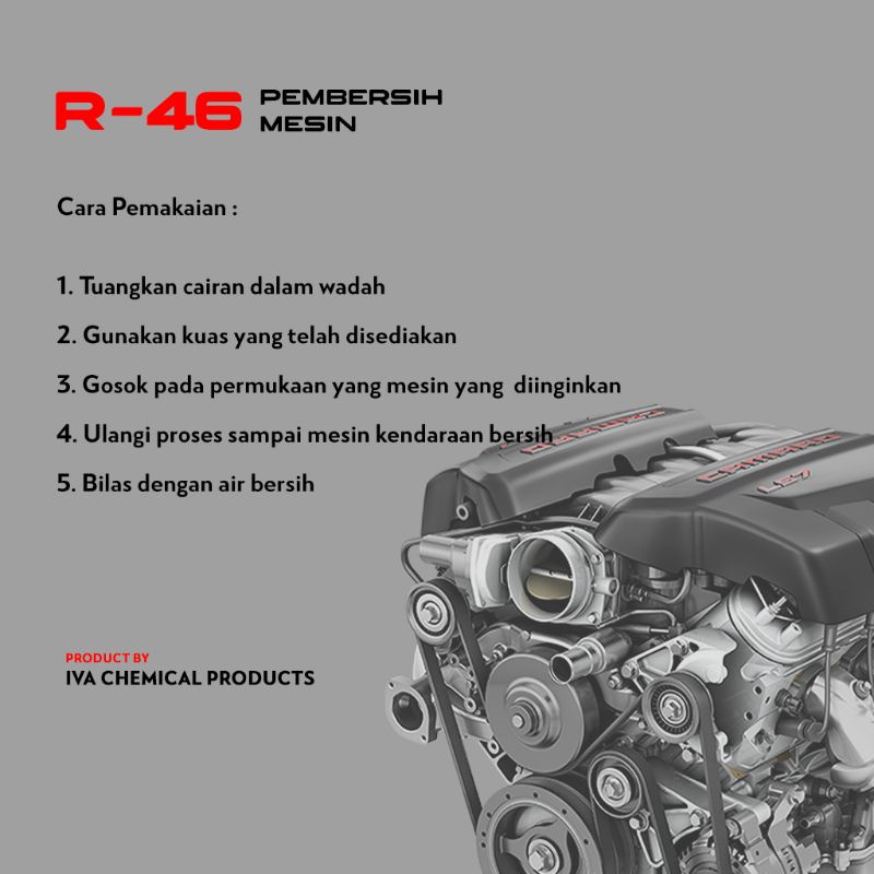 R46 Pembersih Kerak Mesin Motor dan Mobil/engine degreaser Ukuran 1 liter