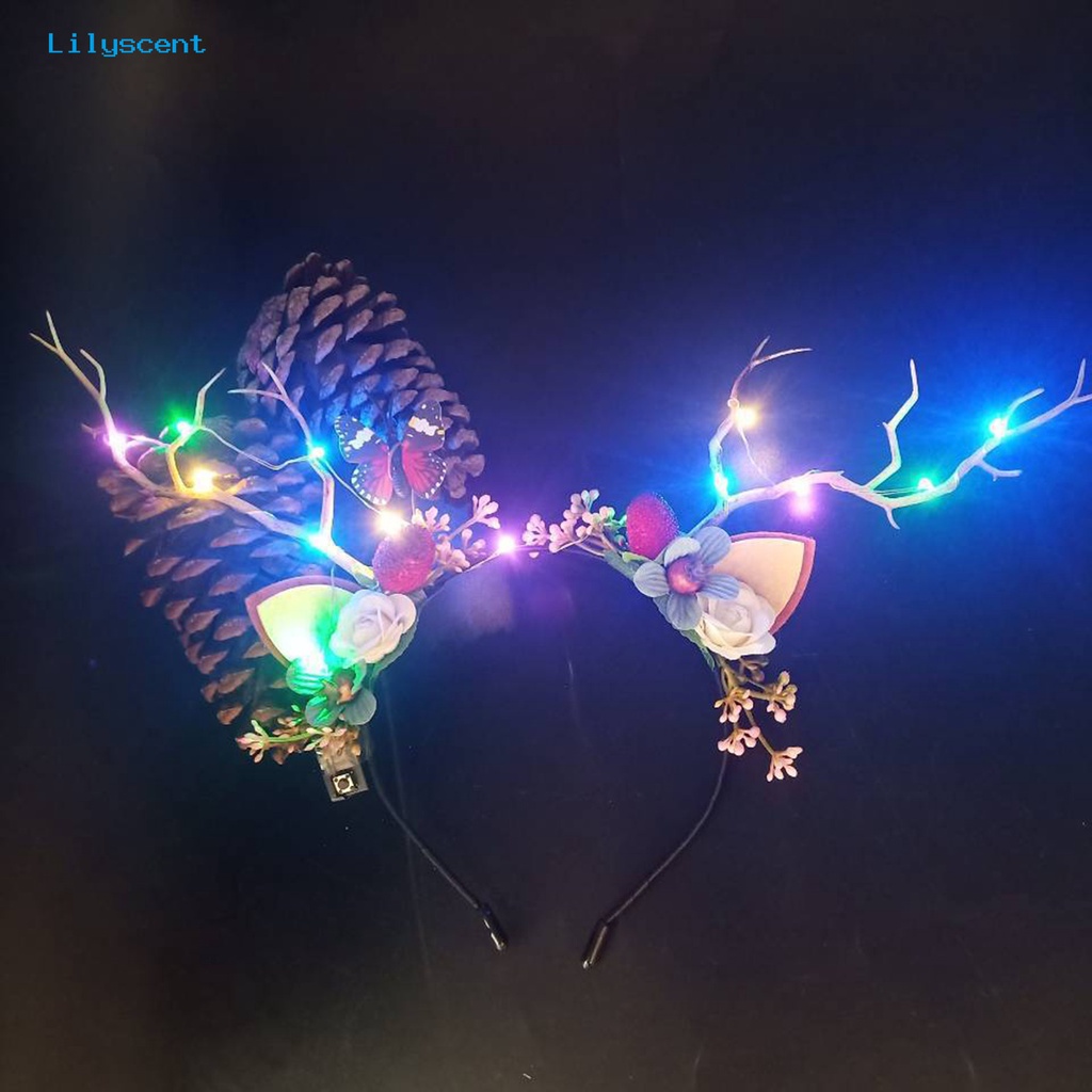 Bando Desain Tanduk Rusa Dengan Lampu Flash Luminous Untuk Natal