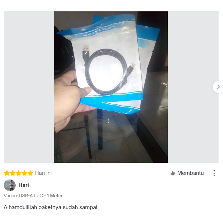 Vention Kabel Data USB A to Type C Braided 3A Fast Quick Super Charge