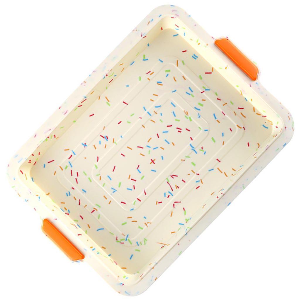 Loyang Kue Persegi Silikon Anti Lengket Dengan Pegangan Baking Panas Tinggi Hijau Bakeware Nampan Tahan Menebal