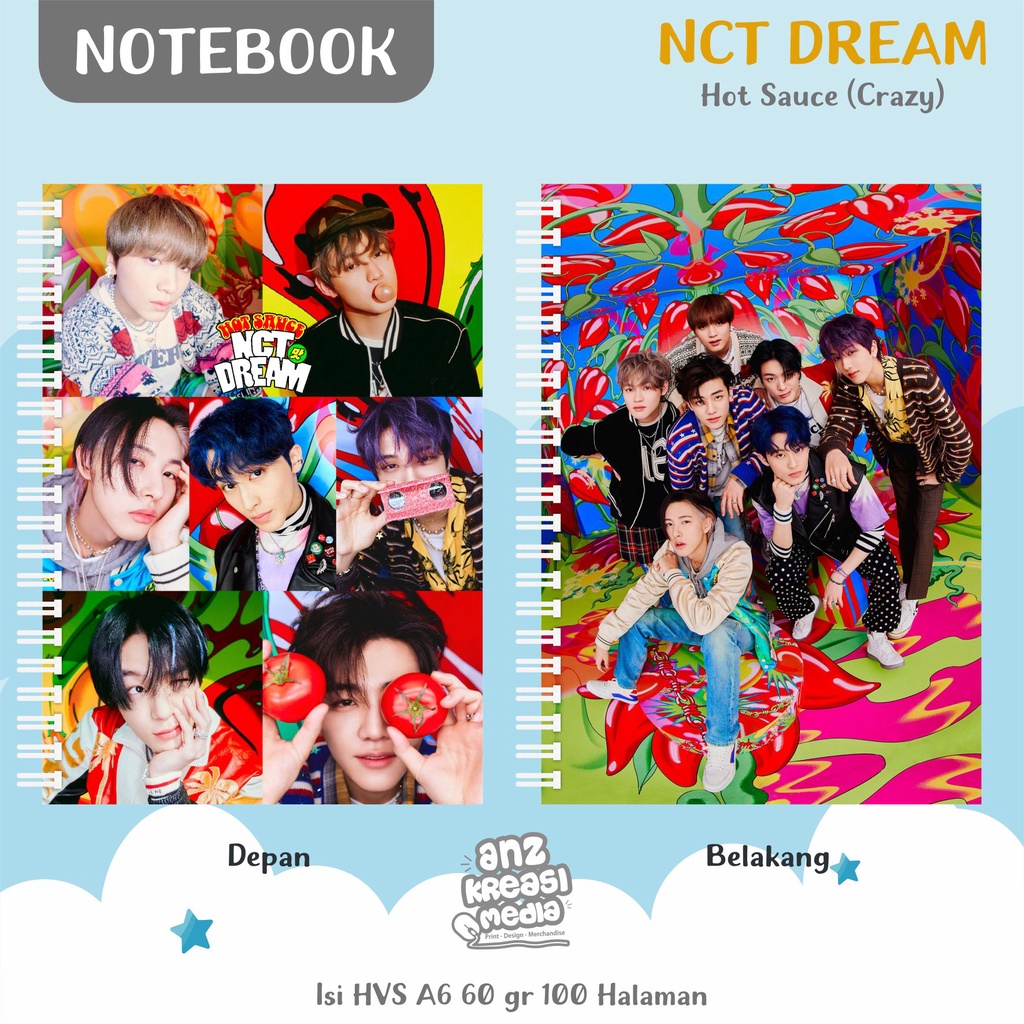 NOTEBOOK A6 BUKU TULIS SPIRAL - NCT DREAM HOT SAUCE - MERCHANDISE KPOP MURAH UNOFFICIAL