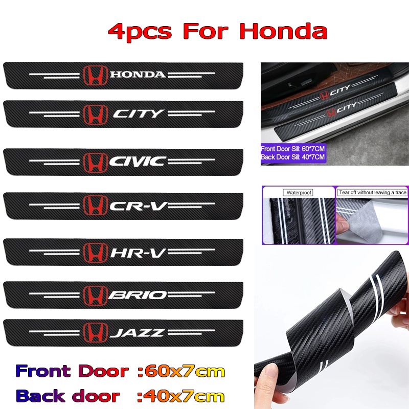 Stiker Pelindung Pintu Mobil Anti Gores Bahan Kulit Carbon Fiber Untuk Honda Civic FD FA FB FG FK Gen 9 Gen 10 Gen 11 Mugen Typre