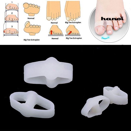 Hn 2pcs Separator Jari Kaki Bahan Silikon Lembut Untuk Korektor Bunion