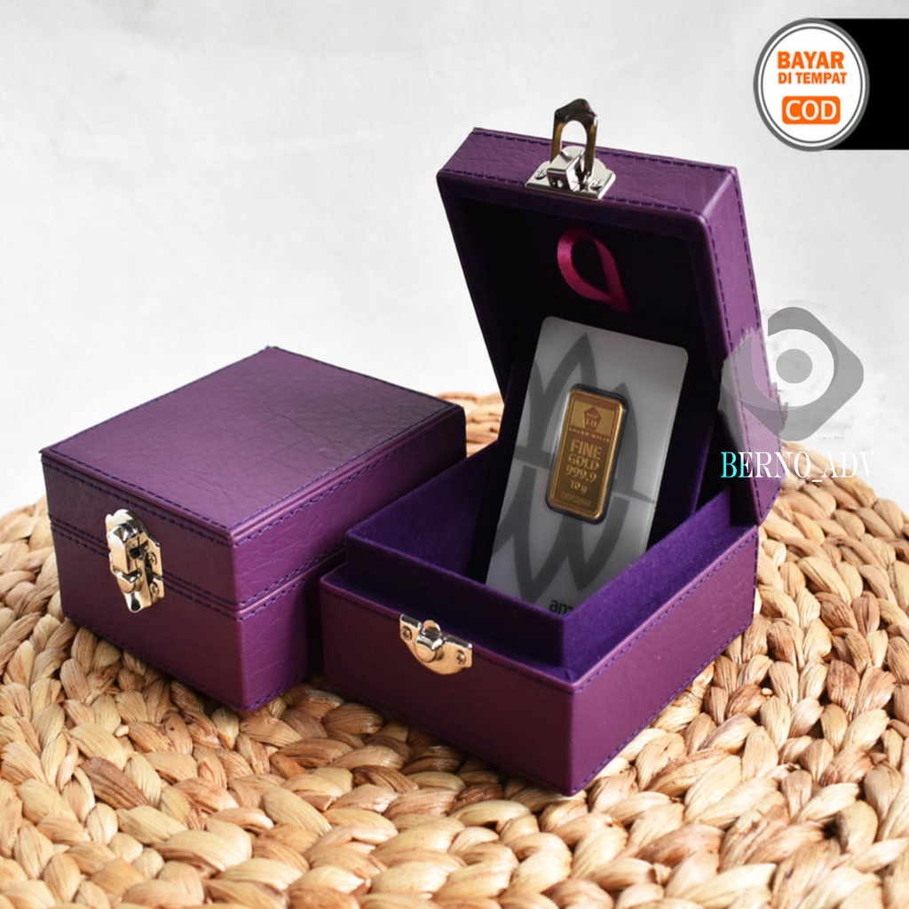 Kotak Tempat Emas Antam / Box Logam Mulia Antam Berjahit / Mahar Emas