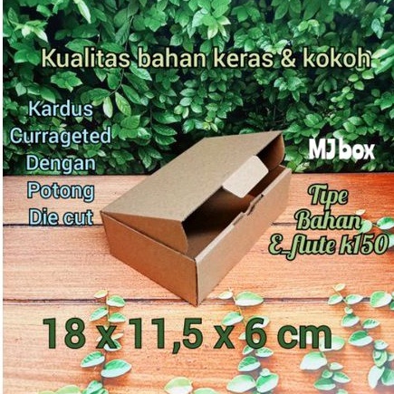 

KARDUS UK 18x11,5x6 CM......DIE CUT KOTAK KARTON UNTUK PACKING AKSESORIS - DLL - MODEL BOX PIZZA