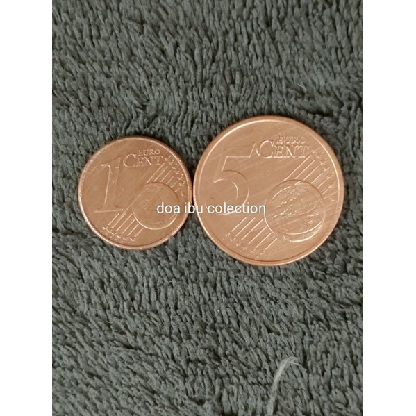 Bm-007 Uang Koin Set Euro 1 Cent Dan 5Cent Cocok Buat Koleksi