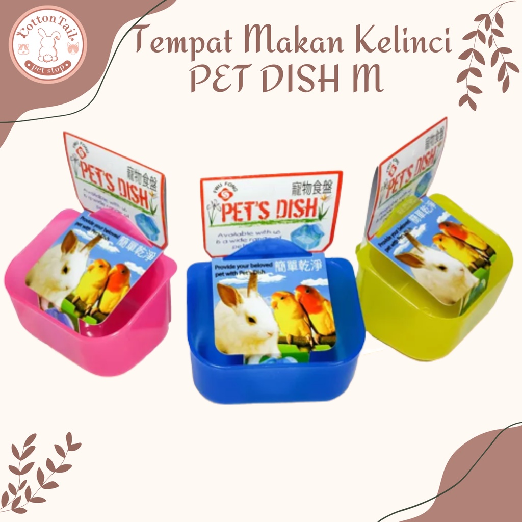 Pet dish M / tempat makan kelinci, kucing , anjing , guinea pig dll