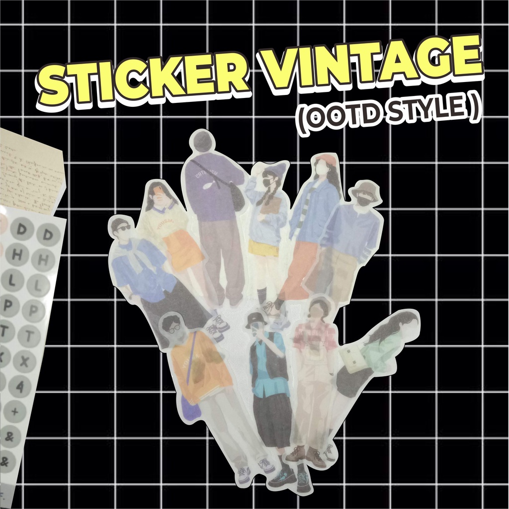 

STICKER VINTAGE OOTD STYLE | STIKER SCRAPBOOK | STICKER AESTHETIC