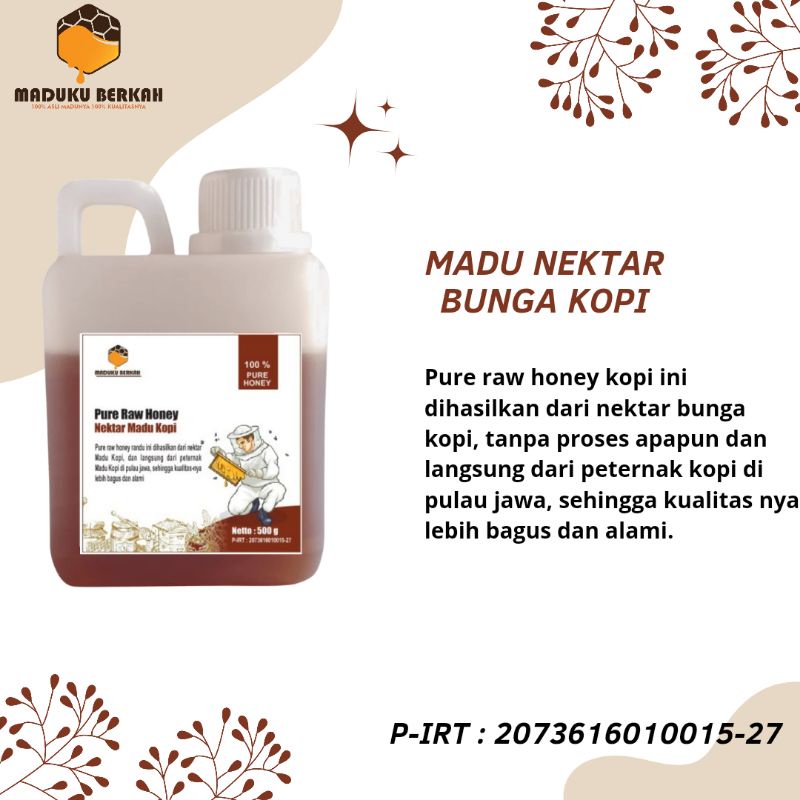 

Madu Murni Asli 1 kg Grade A Nektar Kopi 100% Alami Pure Natural Raw Honey