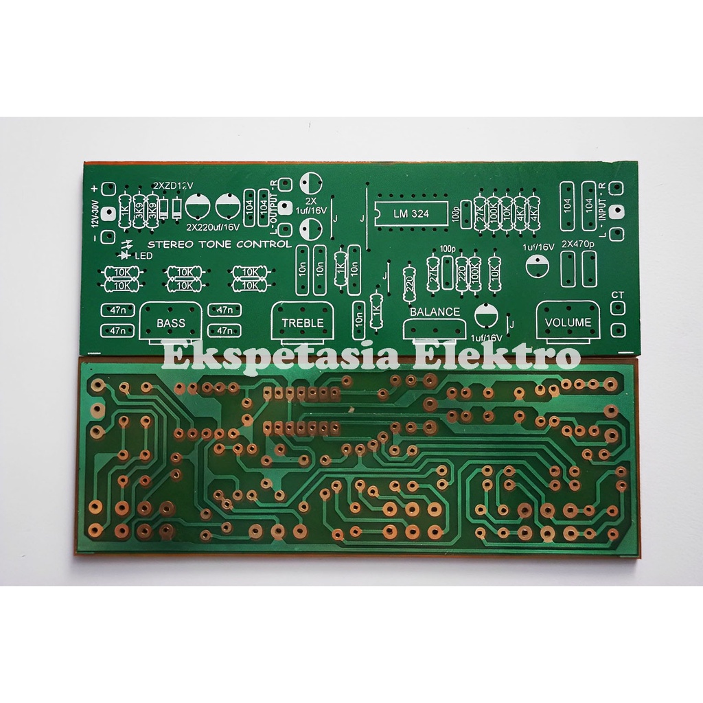 PCB Stereo Tone Control LM 324