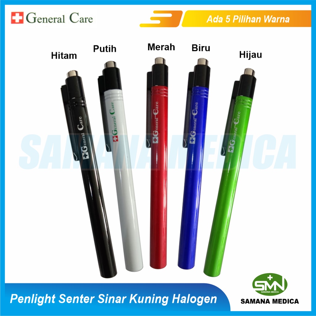 Penlight Senter Sinar Kuning Halogen GENERAL CARE HS-401F09 Dengan baterai - warna warni Promo MUrah