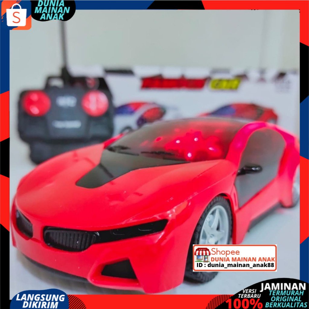 RC Car FAMOUS CAR BODY BERLAMPU 1:22 / Mobil Remote Control Balap Sport Racing Sedan Berlampu 3D Super Speed