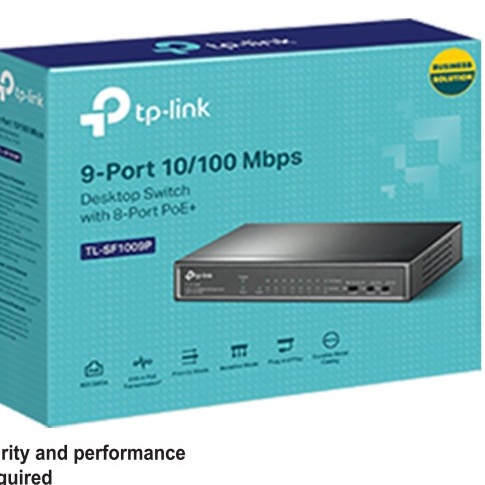 TP-LINK TL-SF1009P 9-Port 10/100Mbps Desktop Switch with 8-Port PoE+