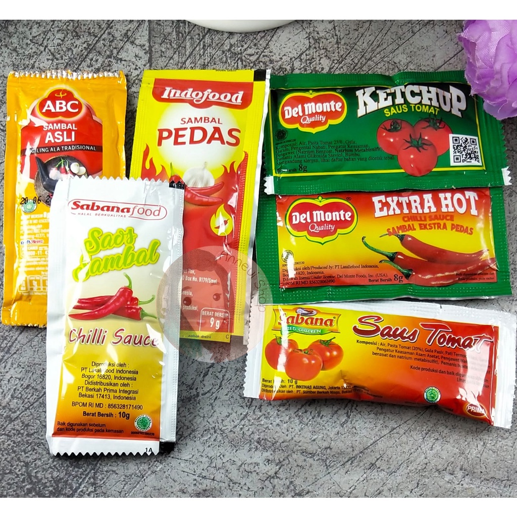 CLEARANCE SALE - Saos Sambal Saos Tomat Sachet Aneka Merk Indofood ABC Del Monte Sabana