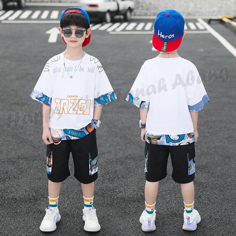 COD SETELAN ANAK TANGGUNG LAKI LAKI IMPORT / BAJU KAOS SET ANAK COWOK IMPORT