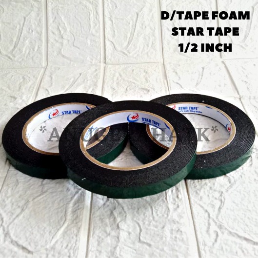 

DOUBLE SIDE FOAM TAPE / DOUBLE TAPE FOAM / ISOLASI BUSA STAR TAPE 24MM / STAR TAPE 12MM