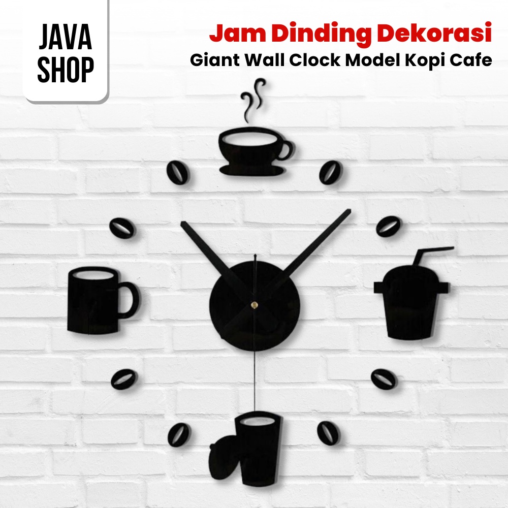 JAVASHOP Jam Dinding Model Kopi Cafe Dekorasi Unik DIY