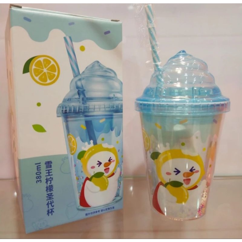 BOTOL TUMBLR SNOW KING MIXUE SEDOTAN BIRUU