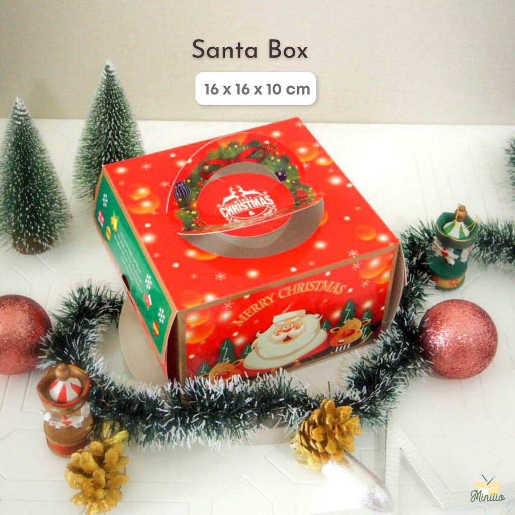 

KOTAK DUS KUE KERING CAKE | PACKAGING BINGKISAN SOUVENIR HAMPERS GIFT KADO NATAL CHRISTMAS - Santa Box