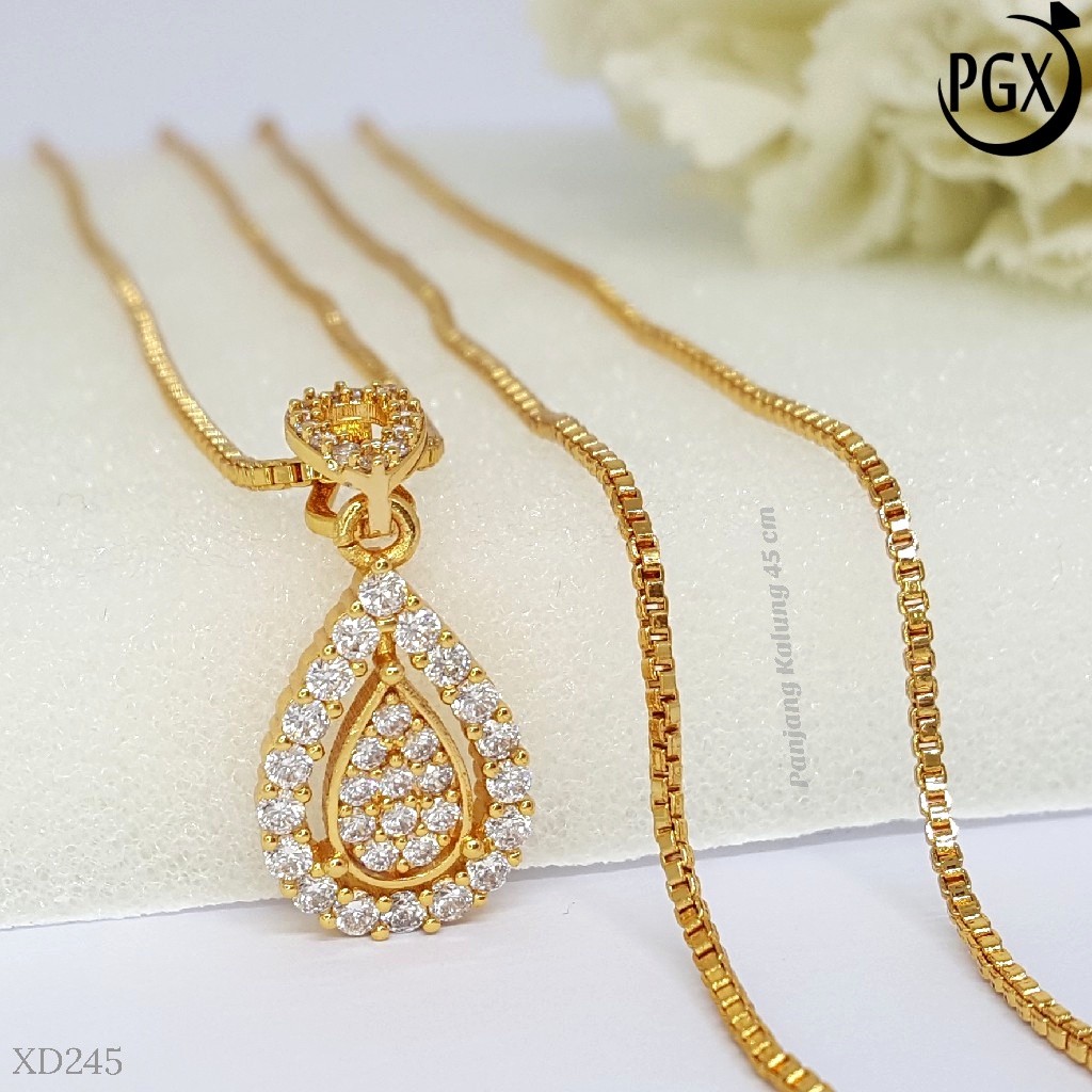 PGX Kalung Wanita Xuping Aksesoris Fashion Perhiasan Lapis Emas XD245