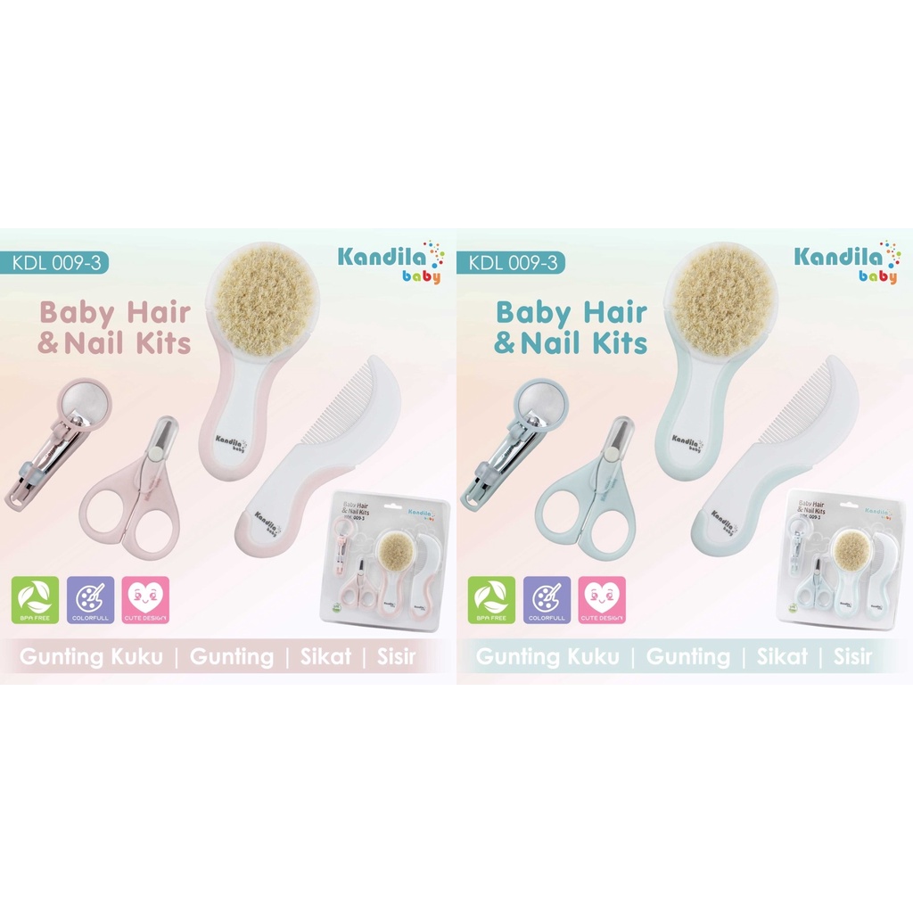 PERA679 KANDILA BABY HAIR AND NAIL KITS COMB AND BRUSH SET GUNTING DAN SISIR KDL009-3