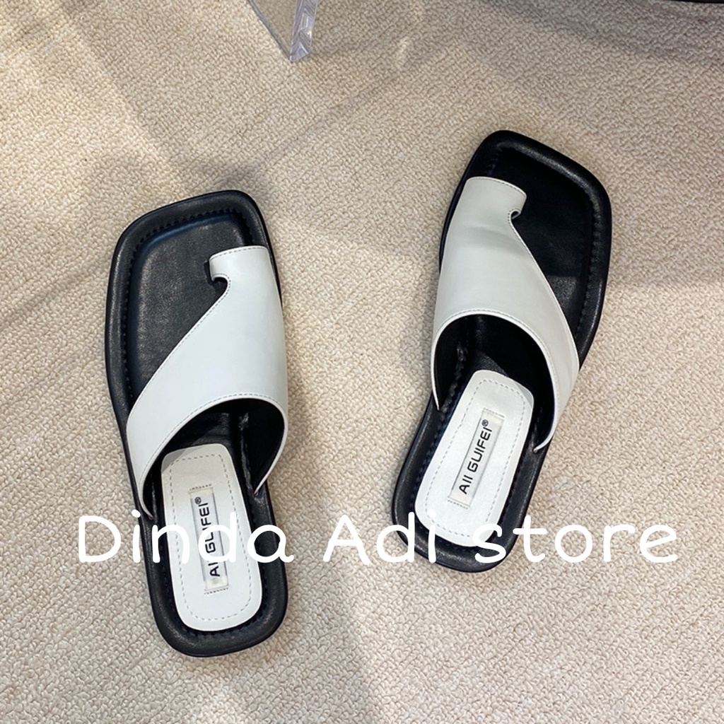 Dinda sandal wanita Temari model terbaru 2022 platform best seller warna hitam putih biru dan coklat ukuran 37-40