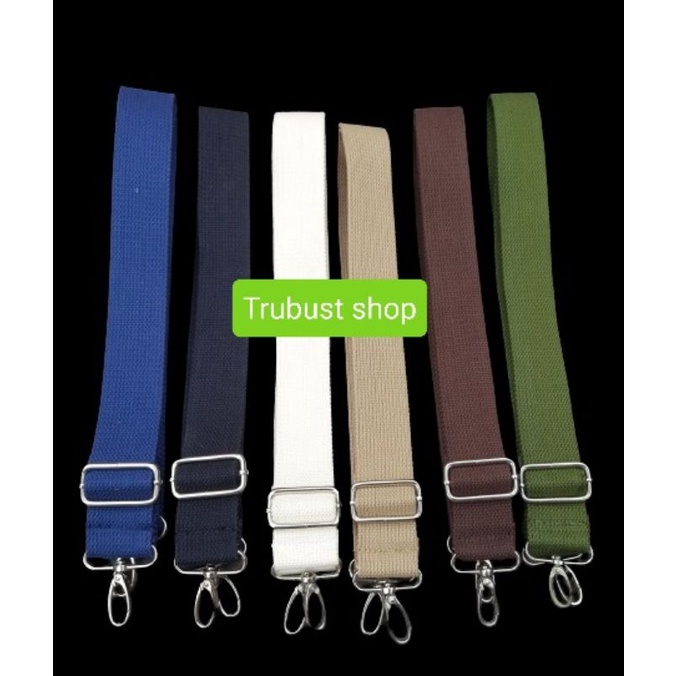 bag strap cotton tali tas selendang selempang katun lebar 3.8cm kait besi termurah