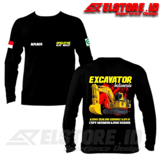 ELSTORE.ID ELSTORE26 kaos distro OPERATOR EXCAVATOR KOMATSU,gratis tambah nama sendiri,baju distro p