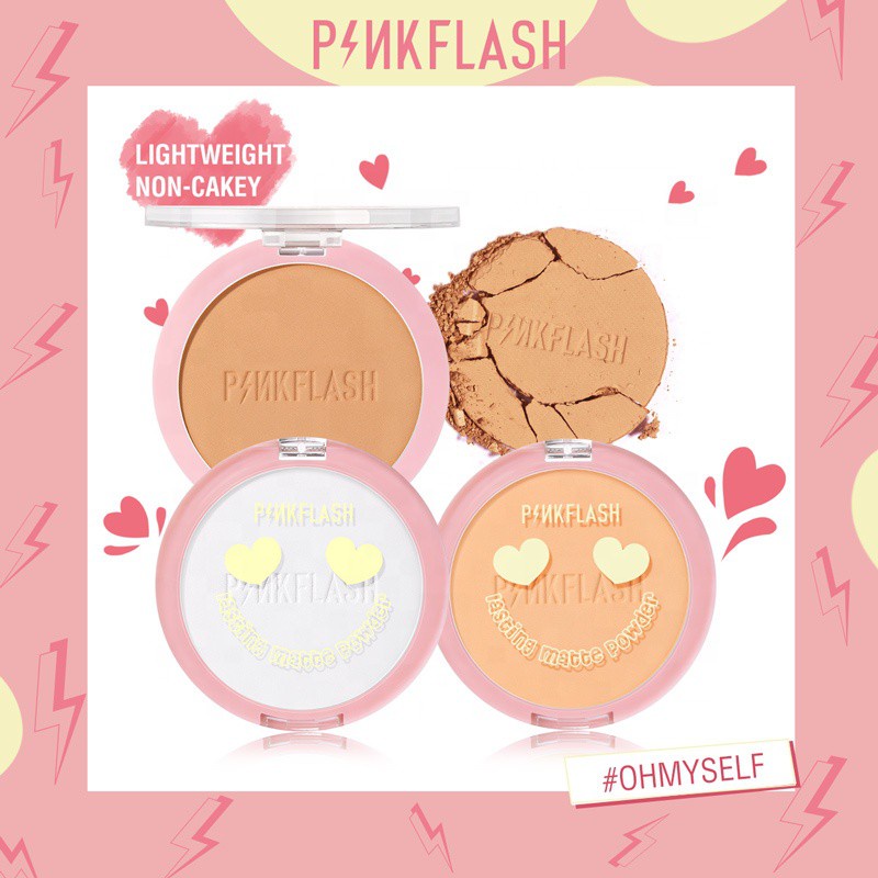 PINKFLASH #OhMySelf Pressed Powder Long-lasting Matte Lightweight Oil Control Special Edition Bedak Padat