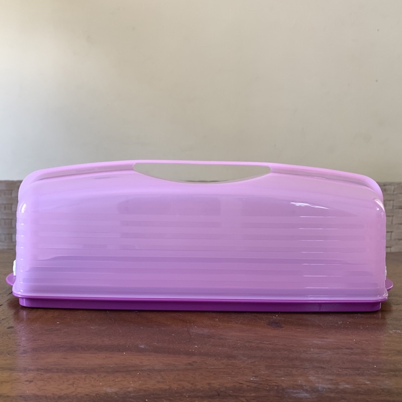 CAKE TAKER TEMPAT BAWA KUE ROTI PANJANG TUPPERWARE UNGU