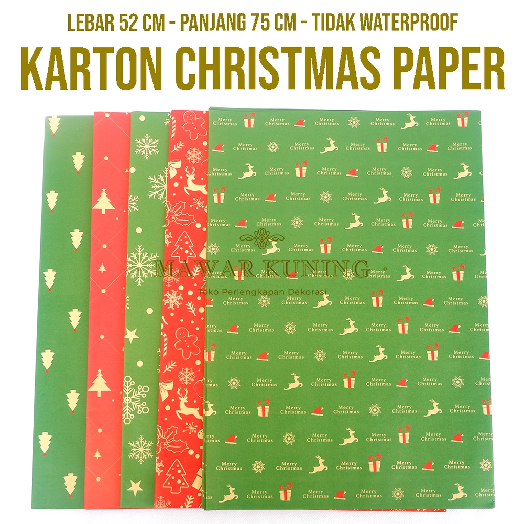 

[ 10 Lembar ] Wrapping Christmas Paper / Kertas Karton Natal - HCWF