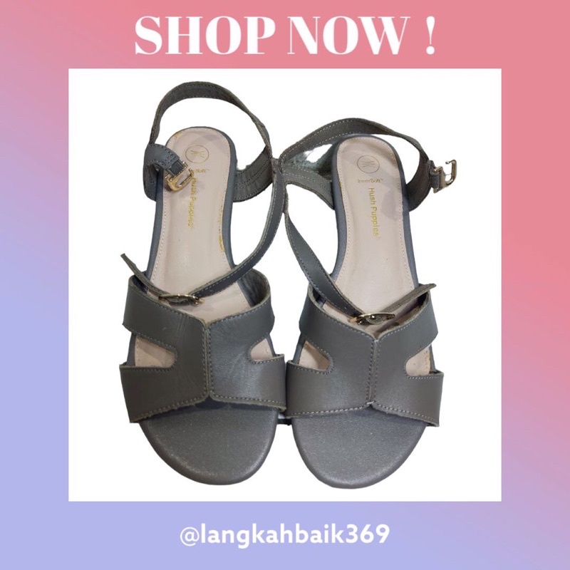 SALE Cuci Gudang Sepatu Wanita Wedges Original Hush Puppies Mc Kenzie Marsya In Grey PROMO 100%
