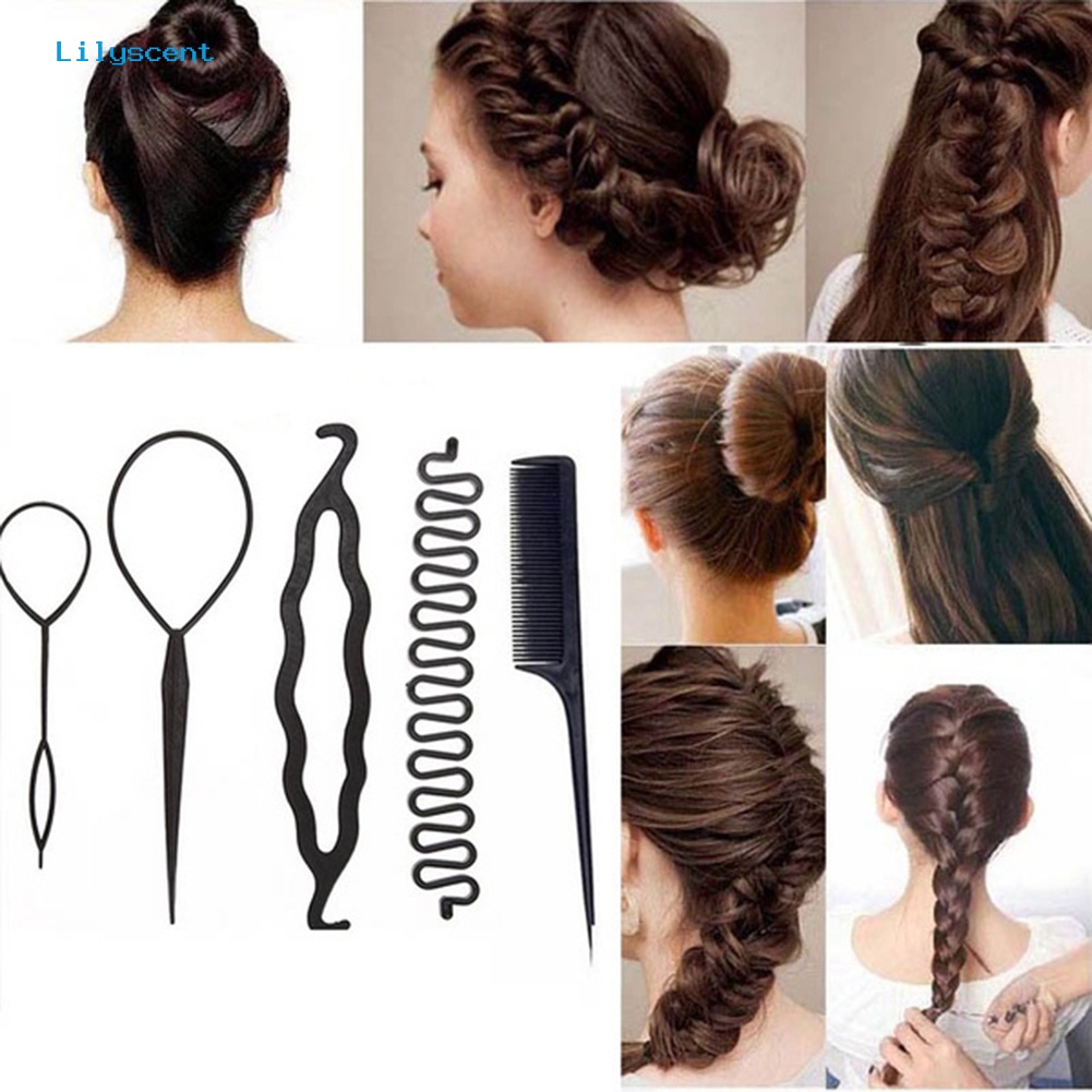 5 Pcs Alat Tongkat Jarum Kait Rambut Model Ekor Ikan Untuk Wanita