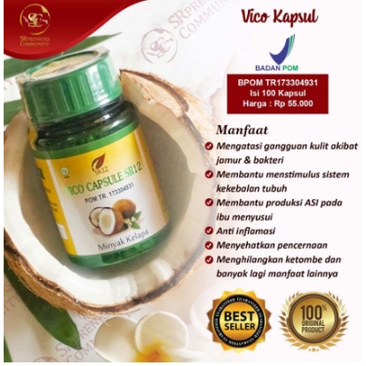 Minyak Kelapa Murni VCO Kapsul SR12 Bermanfaat, Halal dan BPOM