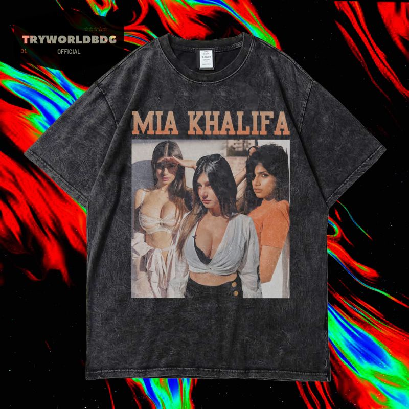 TRYWORLDBDG OFFICIAL "MIA KHALIFA" KAOS OVERSIZED | KAOS WASHED | STONE WASH | OVERSIZED T SHIRT | K