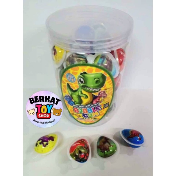 

Permen cemilan snack dino permen karet bubble gum bentuk telur jajanan anak anak murah (isi 50)