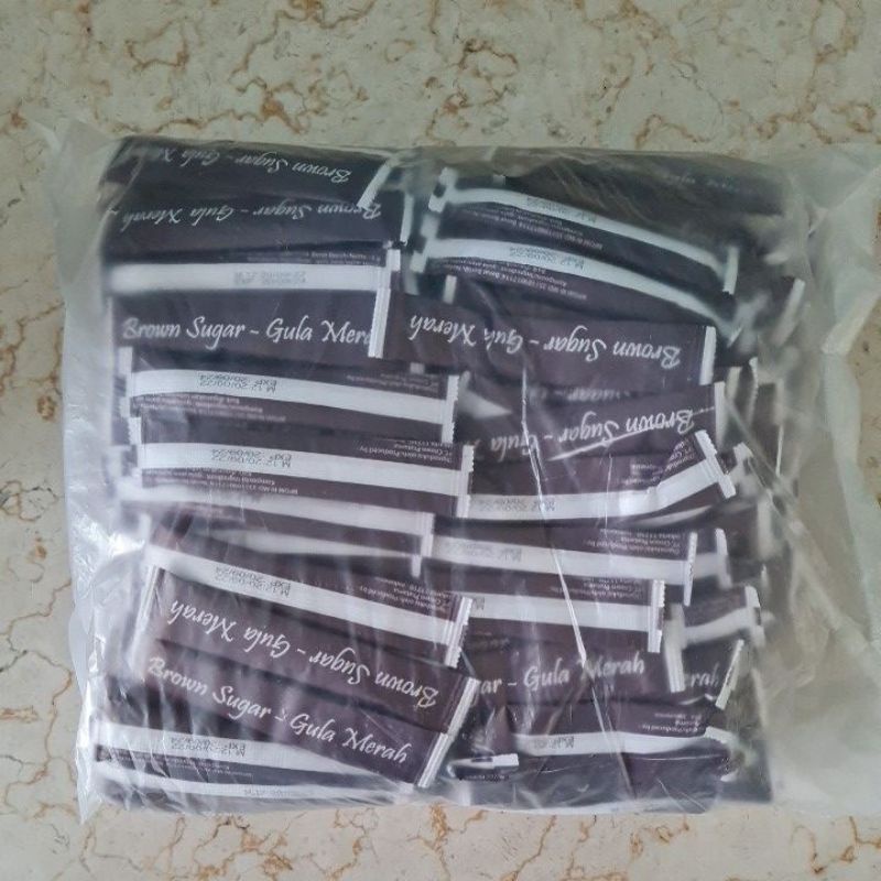 

Brown sugar sachet 250pcs/Brown sugar stick 250pcs/Gula Merah Sachet