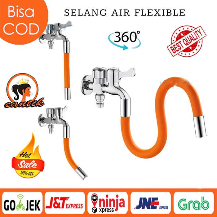 HC SAMBUNGAN KRAN AIR FLEXIBLE 20CM 30CM 50CM UNIVERSAL 360 / SELANG AIR FLEKSIBEL EKSTENSI KERAN AIR 1/2 / KRAN AIR WASTAFEL DAPUR CUCI PIRING